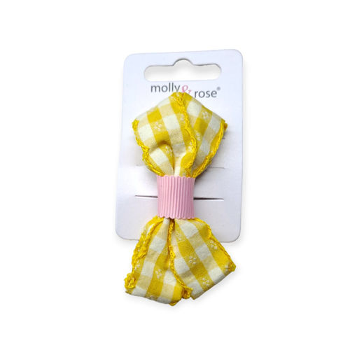 Picture of MOLLY&ROSE GINGHAM BOW YELLOW CLIP